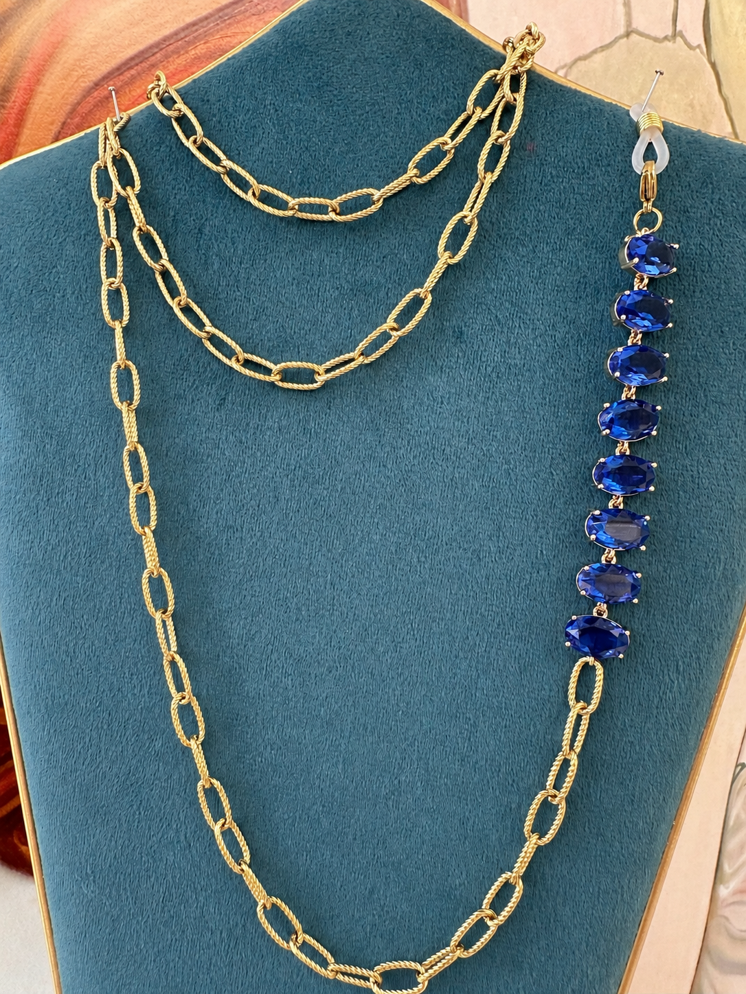 Collana per occhiali / Acqua azzurra