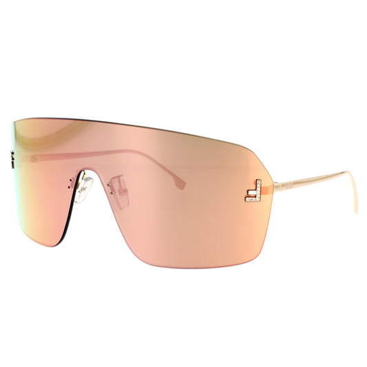 Fendi - Shield Frame Metal Sunglasses